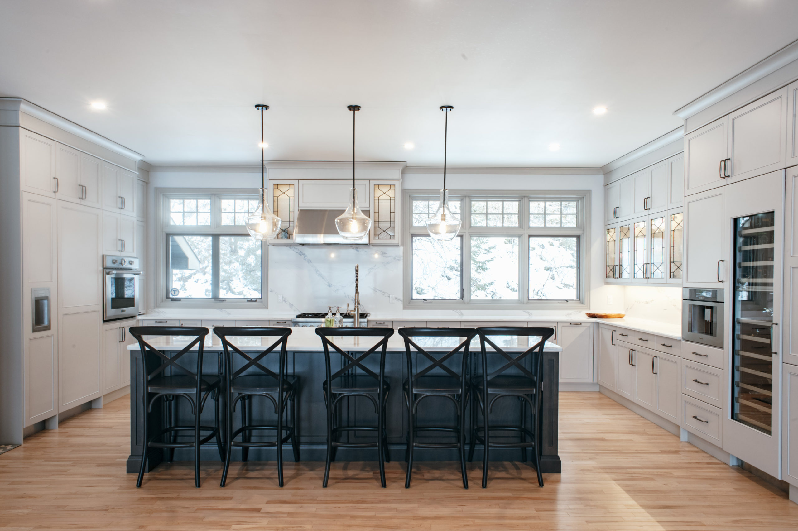 Contemporary Blue-Grey Bunkie Kitchenette - Chervin Kitchen & Bath - Port  Carling, ON