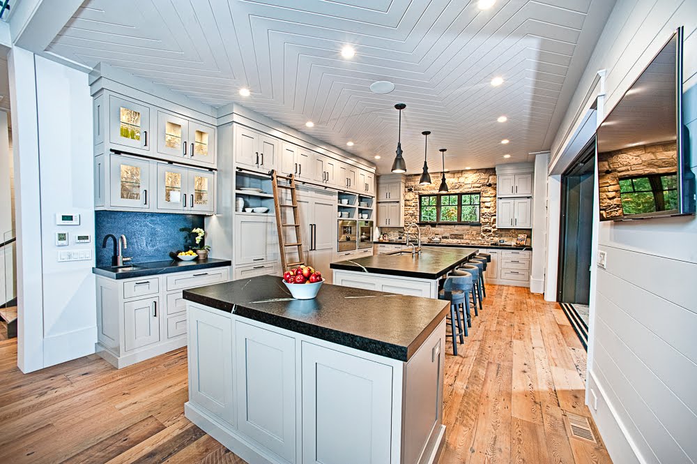 Contemporary Blue-Grey Bunkie Kitchenette - Chervin Kitchen & Bath - Port  Carling, ON