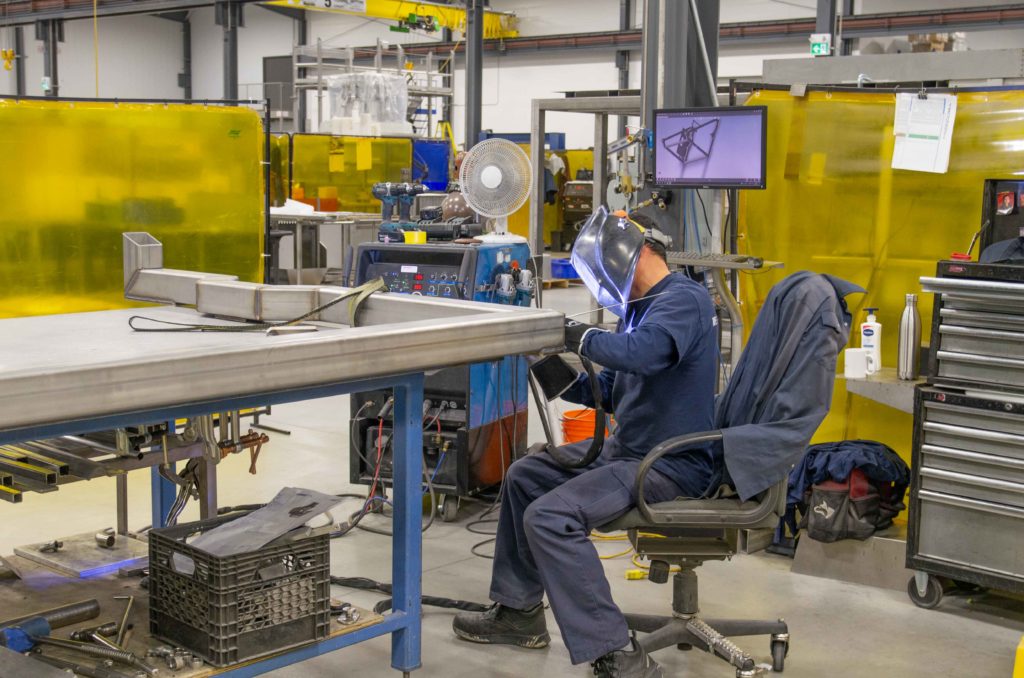 A Tri-Mach welder hard at work.